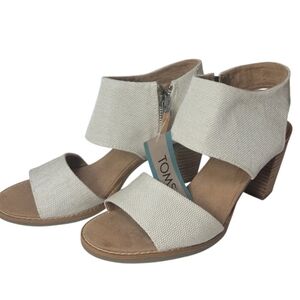 TOMS Women's Majorca Cutout Wedge Heels size 8  Natural Dye NWT w/ Stain